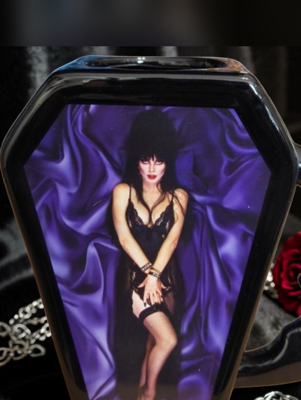 NWT Spencer's Elvira Molded Coffin Coffee Mug - 20 oz.